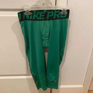 Nike Pro compression training tights men green small